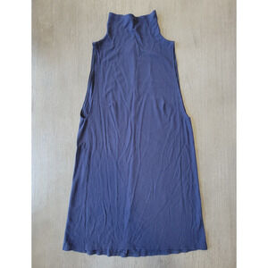 Reformation Navy Ribbed Sleeveless Mock Neck Dress Size Small